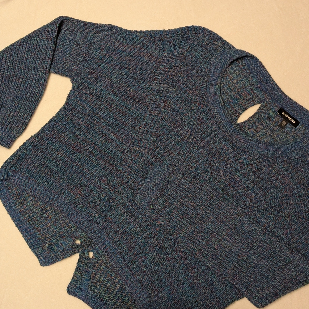Blue Knit Women's Sweater